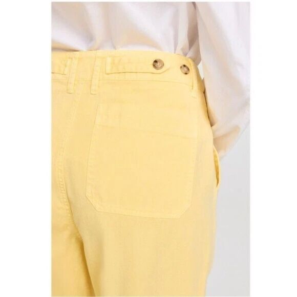 Xirena Baylor Yellow Twill Cotton High Rise Straight Trouser Pants Womens 27 - Picture 3 of 16